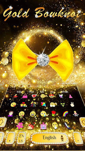 Gold Glitter Bowknot Keyboard screenshot 3