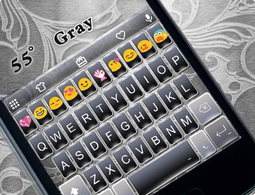 Gray Story Emoji Keyboard Skin screenshot 5
