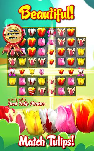 Tulip Crush 🌷 Match 3 Beautifully 🐝 Flower Game screenshot 1