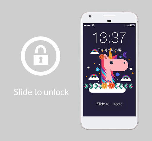 Unicorn Space Art Vector Cute AppLock screenshot 1