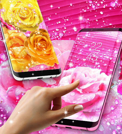 Rose pink water drop wallpaper screenshot 2