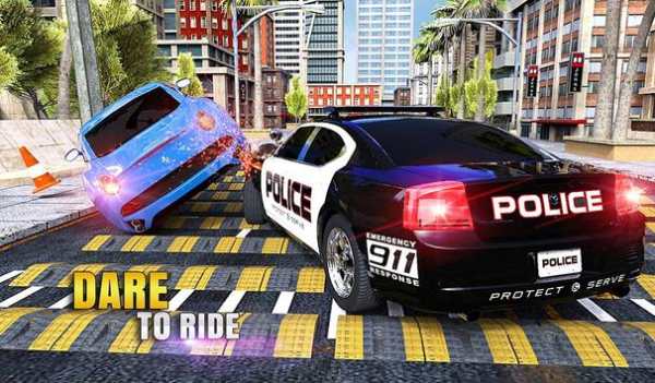 US Police Car Crash Engine Beam: 100  Speed Bumps screenshot 10