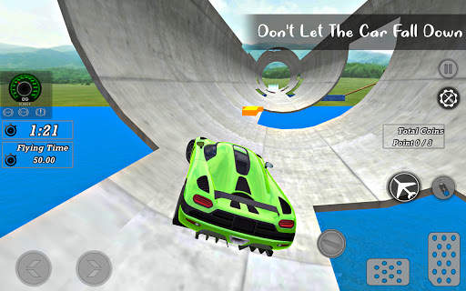Flying Car Driving - Impossible Stunt Games screenshot 8