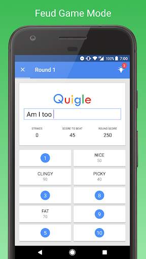 Quigle - Google Feud   Quiz screenshot 2