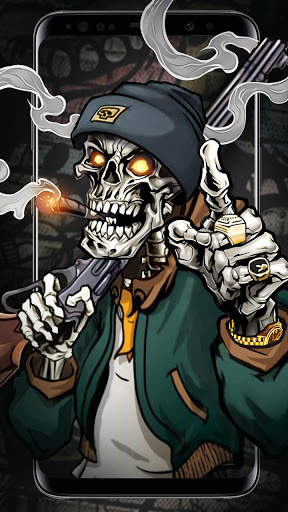 Graffiti Gun Skull Live Wallpapers screenshot 1
