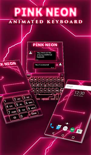Pink Neon Animated Keyboard    screenshot 1