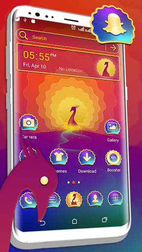 Peacock Rainbow Gradient Launcher Theme screenshot 1
