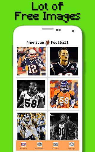 American Football Player Color By Number - Pixel screenshot 2
