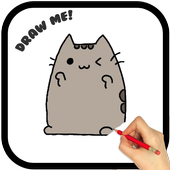 How to draw Pusheen Cat icon