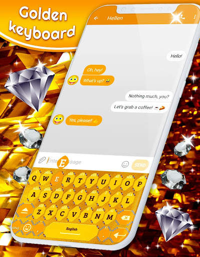 Gold Keyboard 👑 Golden Shine Themes Keyboards screenshot 1