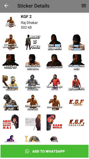 KGF 2 Stickers For WhatsApp - WAStickerApps screenshot 4