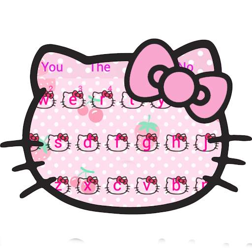 Pink Cute Kitty Bowknot Cartoon keyboard Theme 10001005