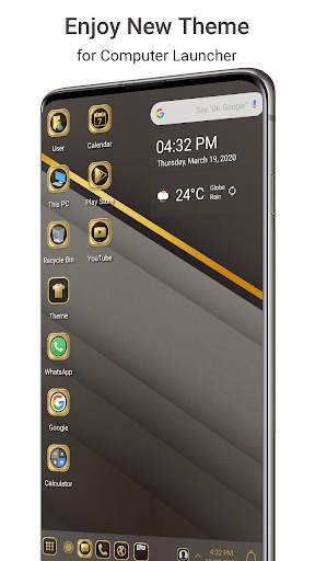 Gold Black Theme For Computer Launcher screenshot 1