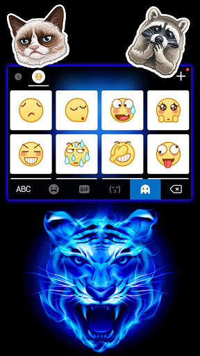 Fire Blue Tiger 키보드 백그라운드 screenshot 4