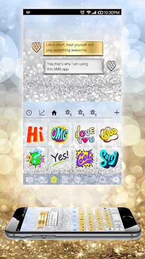 Gold Silver Emoji Keyboard स्क्रीनशॉट 3