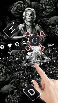 Black Rose Skeleton Lady Keyboard screenshot 2