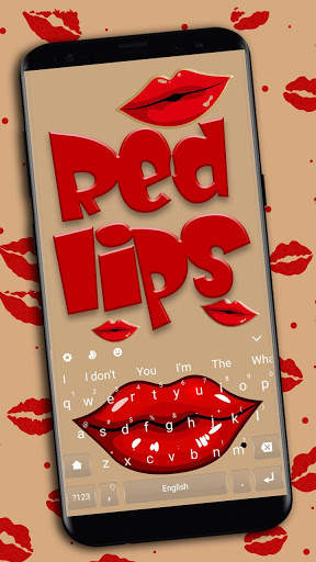 Red Kiss Lips Keyboard Theme screenshot 1