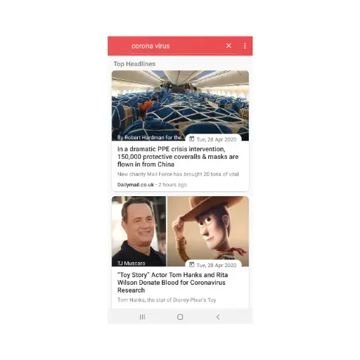 News app screenshot 1
