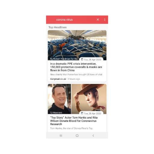 News app screenshot 1