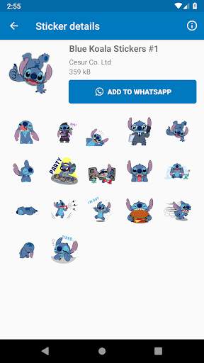 Blue Koala Stitch Stickers For WhatsApp  2020 screenshot 2