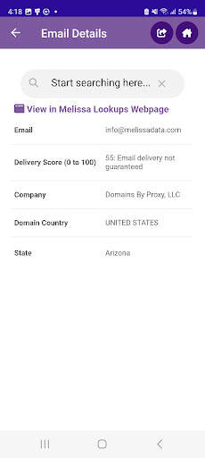 Melissa Lookups screenshot 5