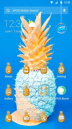 Summer Pineapple APUS Launcher theme screenshot 1