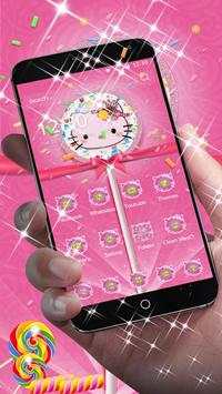 Pink Kitty Sweet Lollipop Theme screenshot 4