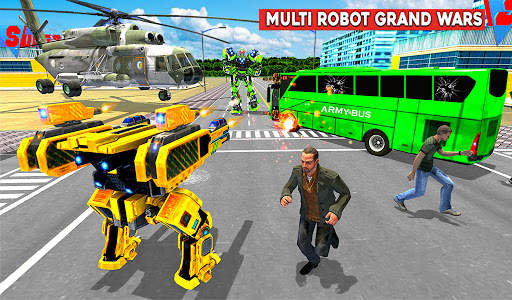 Army Bus Robot:Flying Car Game screenshot 8