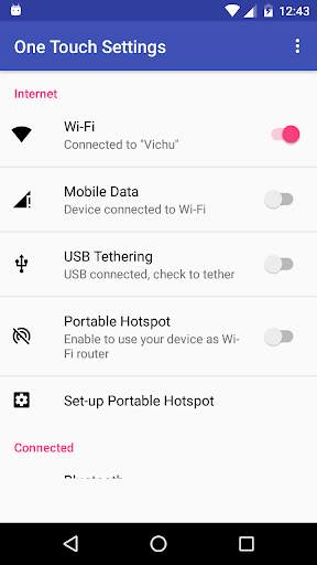 One Touch Settings screenshot 1
