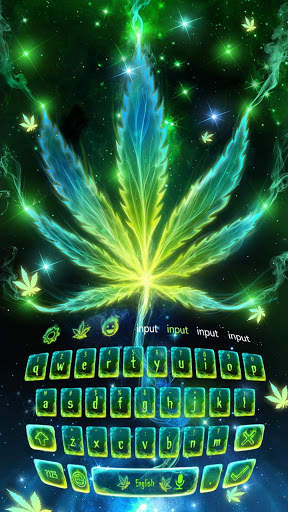 Neon Smoking Weed Keyboard Theme screenshot 1