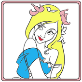 Princess coloring icon
