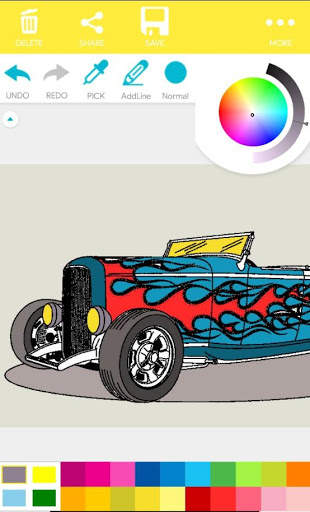 ColorFill - HotRod Cars Coloring Pages screenshot 4