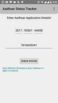 Aadhaar Status screenshot 1
