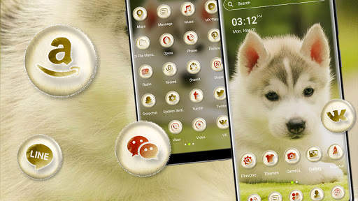 Husky Puppy Launcher Theme screenshot 1