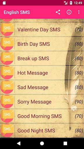 English SMS Collection screenshot 2