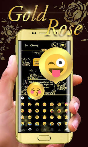 Gold Rose GO Keyboard Theme screenshot 3