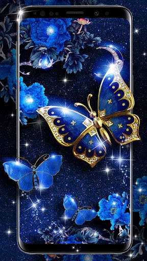 Shiny Blue Butterfly Theme screenshot 3