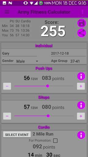 Army Fitness Calculator (ACFT/APFT) screenshot 6