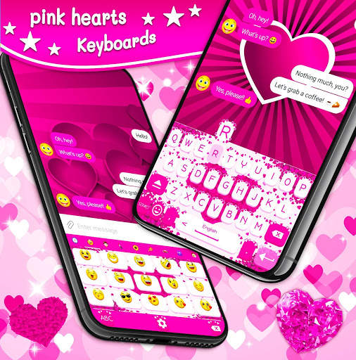 Pink Hearts Keyboard 💕 Love Keyboard Themes screenshot 1