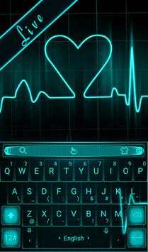 Live 3D Neon Blue Love Heart Keyboard Theme screenshot 4