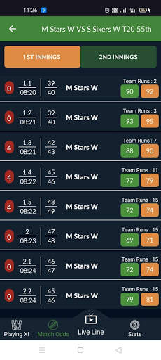 Cricscore 11 screenshot 2
