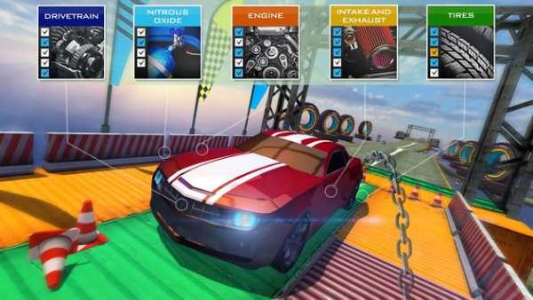 Impossible Flying Chained Car Games screenshot 2
