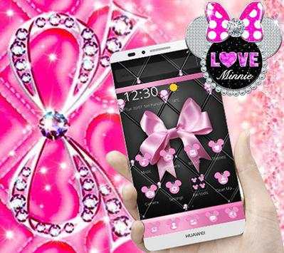 Pink Black Minny Bowknot Theme screenshot 2