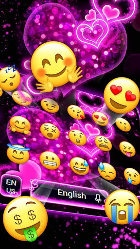 Sparkling Neon Pink Keyboard screenshot 3