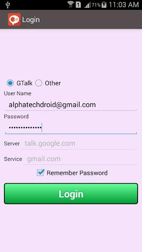 Chat for Google Talk And Xmpp 1 تصوير الشاشة
