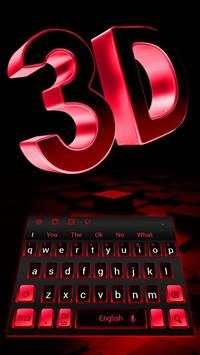 Thème de clavier 3D rouge noir screenshot 1