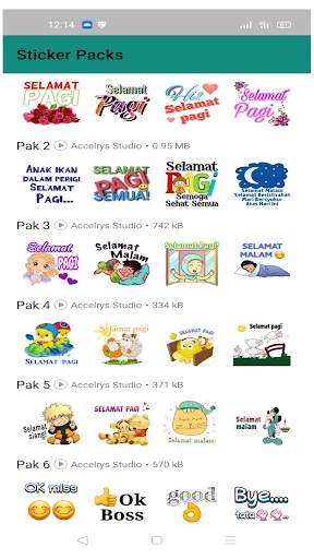 Selamat pagi stickers 💖 selamat malam stickers screenshot 1