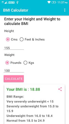 BMI Calculator screenshot 2