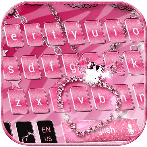 Pink Zebra Diamond Theme Keyboard 10001003