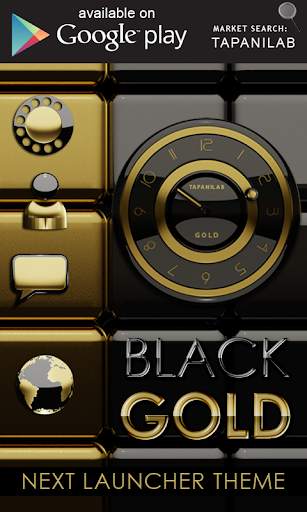 Next Launcher Theme black gold screenshot 3